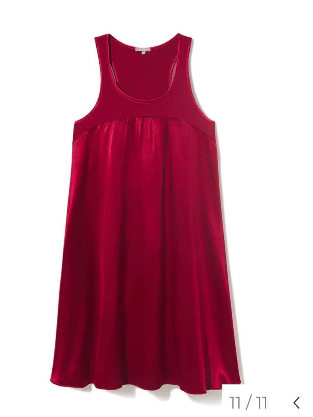 NWT Pj Harlow Lindsay Red Satin A-Line Slip Nightgown loungewear L S PJD18